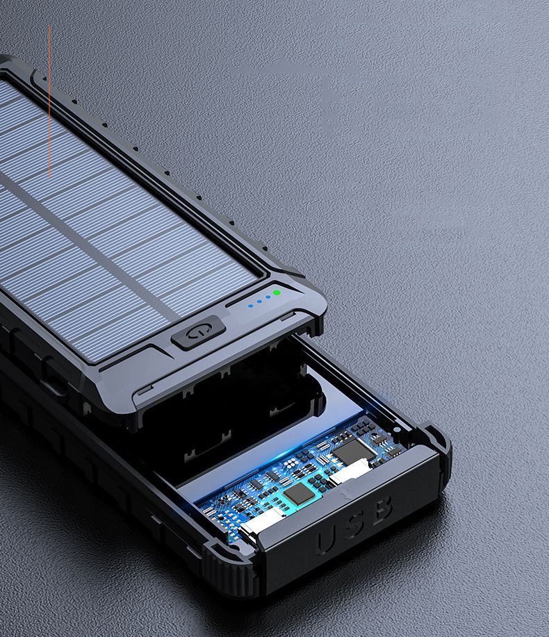 Power Bank 20000 MAh Waterproof Portable Solar Charger Powerbank For IPhone 16 Samsung Huawei Xiaomi External_voghion.com