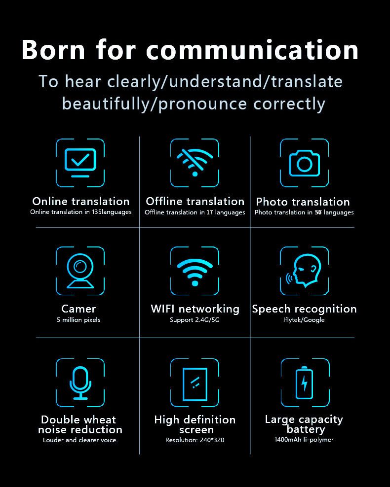 Traductor de voz inteligente T17 con wifi y modo sin conexión, traducción de fotos para viajes y negocios, dispositivo multilingüe portátil._voghion.com