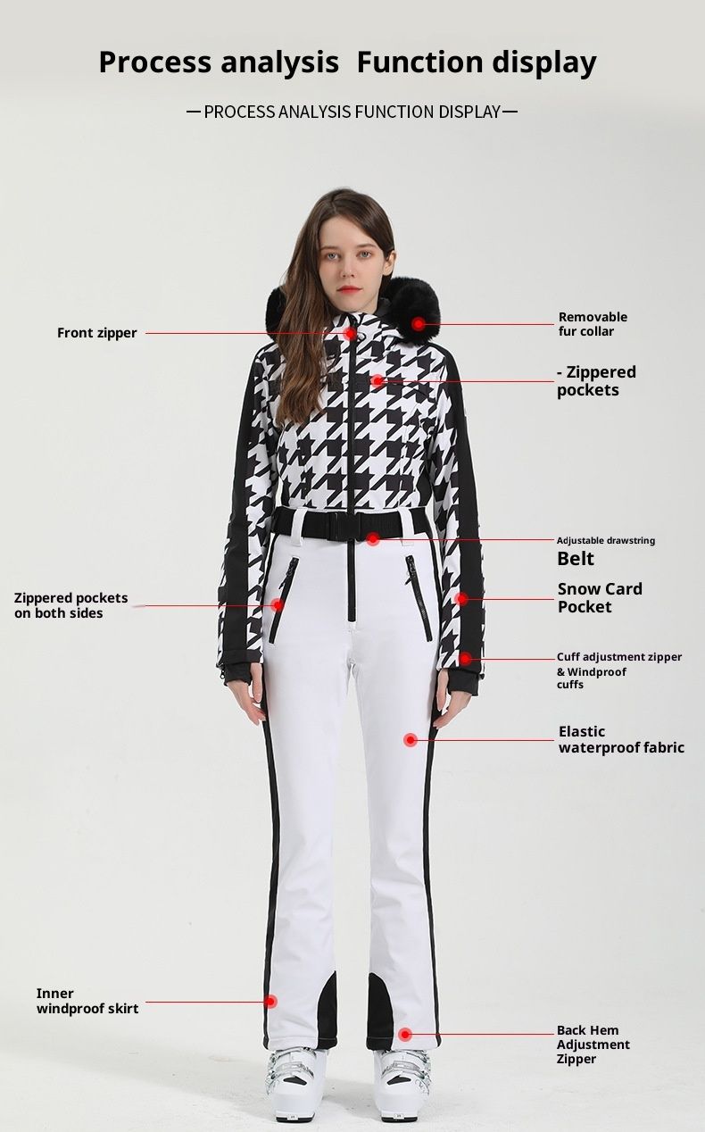 001 New Women's Double Board Waterproof Windproof Warm Suit Snow Professional One-piece Ski Jacket And Pants Set_voghion.com