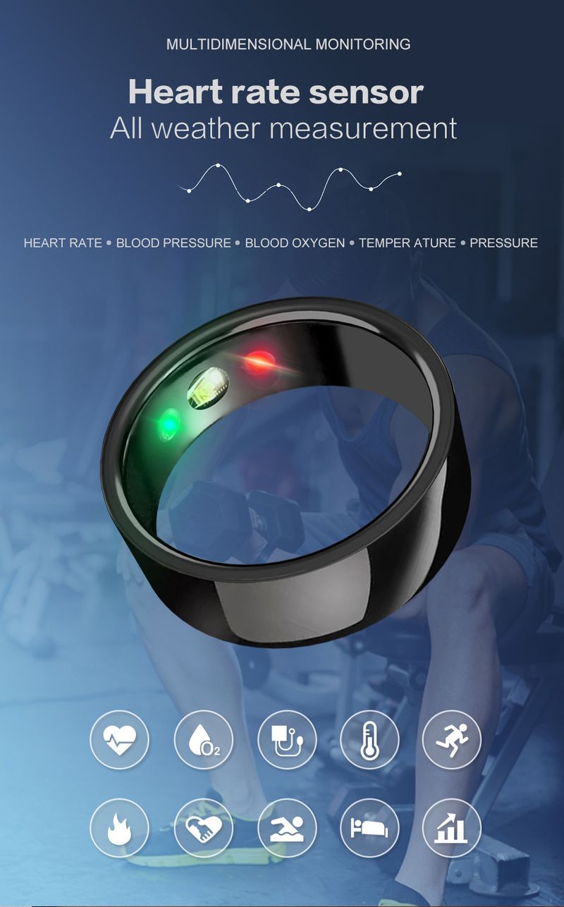 Rings SR200SR300 Smart Ring Heart Rate Blood Pressure Blood Oxygen Sleep Calories Health Emotion Management APP_voghion.com