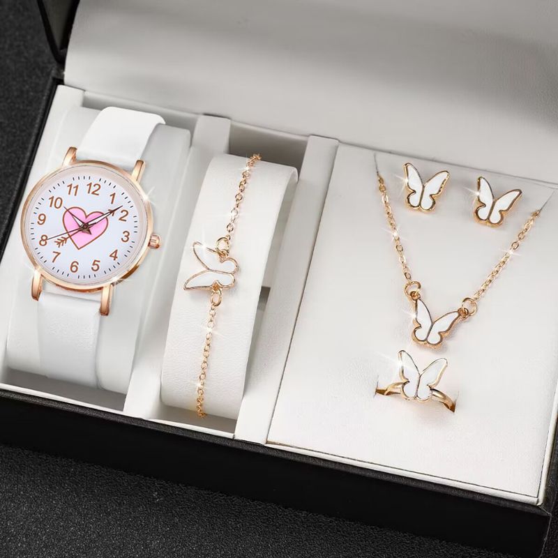 Couple Watch & Bracelet Set - Arrow Through Heart Matching Jewelry (Japanese Quartz, Gift Box)_voghion.com