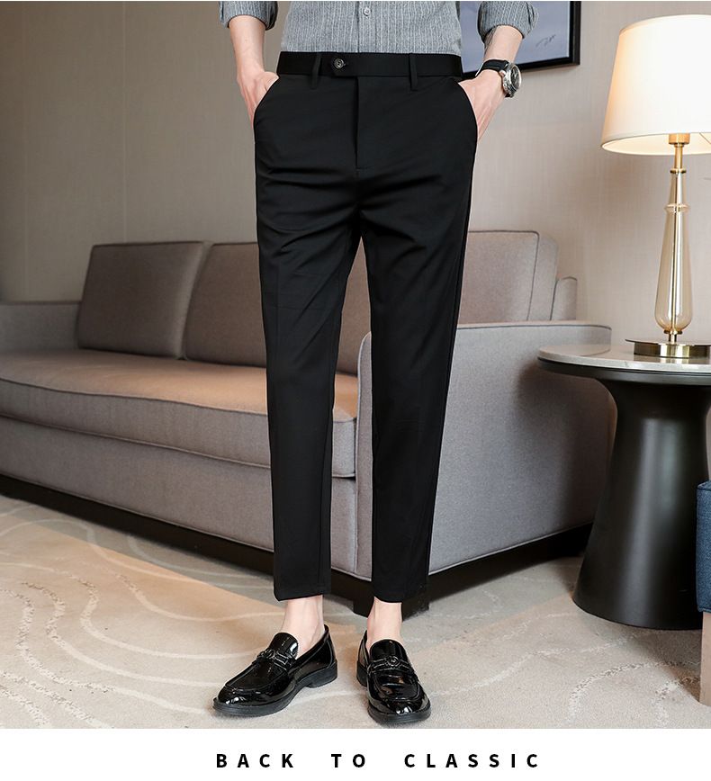 Nuovo prodotto estivo rinfrescante pantaloni casual sottili pantaloni slim elasticizzati in seta di gelso pantaloni a nove punte in seta ghiaccio alla moda_voghion.com