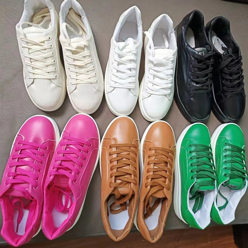 SHLIANG løpesko for kvinner Hele sesongen Moteplattform Skinn Ensfarger Elegant konsis Sport Walk Espadrilles Sneaker S0140_voghion.com