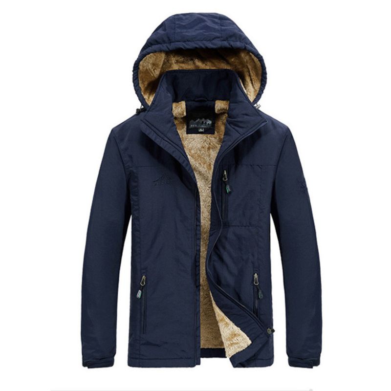 Trench con cappuccio da uomo 2023, lunghezza media, autunno inverno, nuovo, giacca da trekking, foderata in pile, cappotto caldo ad asciugatura rapida_voghion.com