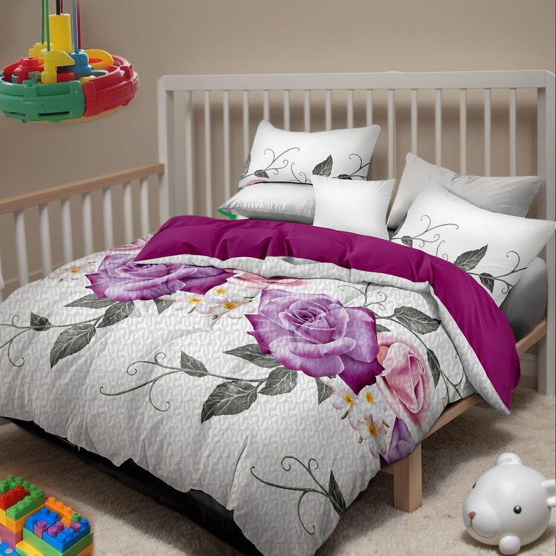 9 Piece Soft All-Season Washed Microfiber Cover Set , Queen/King/Calking Bedding Set With Pillowcases,Bedspread Print Curtains & Solid Curtains,Print, Moisture-Wicking, Soft ,Cooling, Easy Care_voghion.com