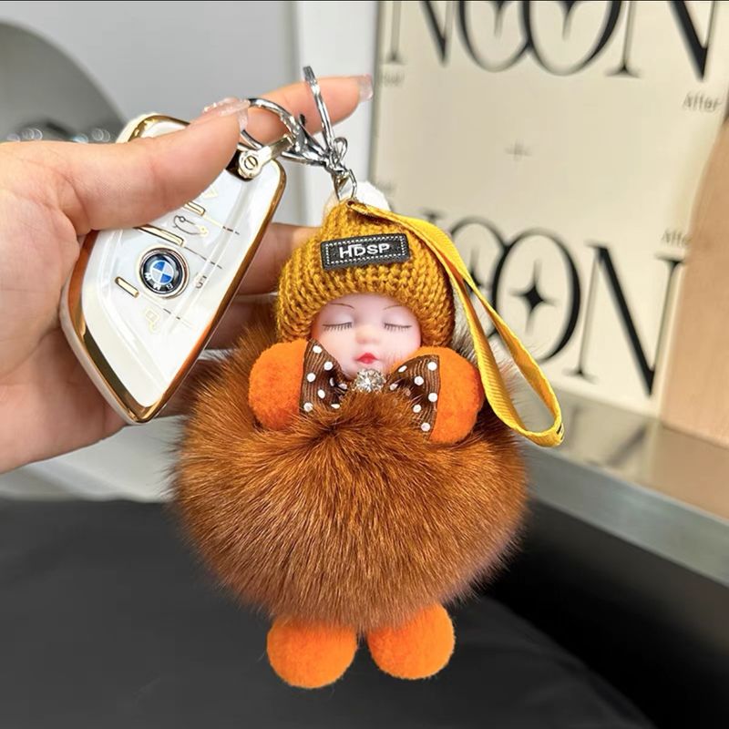 True Fox Avtomobilski obesek za ključe, ljubka plišasta punčka, knjižna torba, obesek, darilo za par_voghion.com
