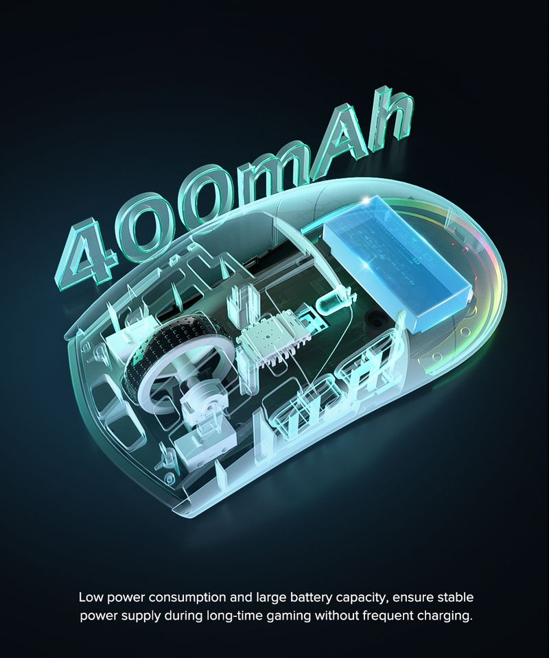 KYSONA M660 Wireless Gaming Mouse Bluetooth Mice Ergonomic 57g Lightweight 1KHz Polling Rate 24000DPI For Laptop PC_voghion.com