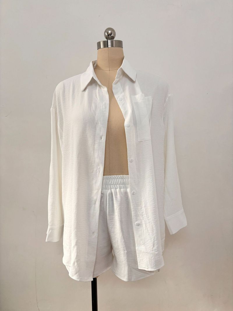 Abbigliamento da donna, pantaloncini a maniche lunghe, larghi e casual, completo da due pezzi_voghion.com