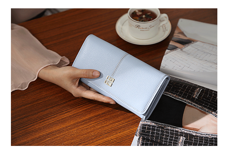 2023 m. nauja ilga moteriška piniginė europietiška ir amerikietiška paprastos mados sagtis moteriška didelės talpos sankabos rankinė piniginė didmeninė prekyba_voghion.com