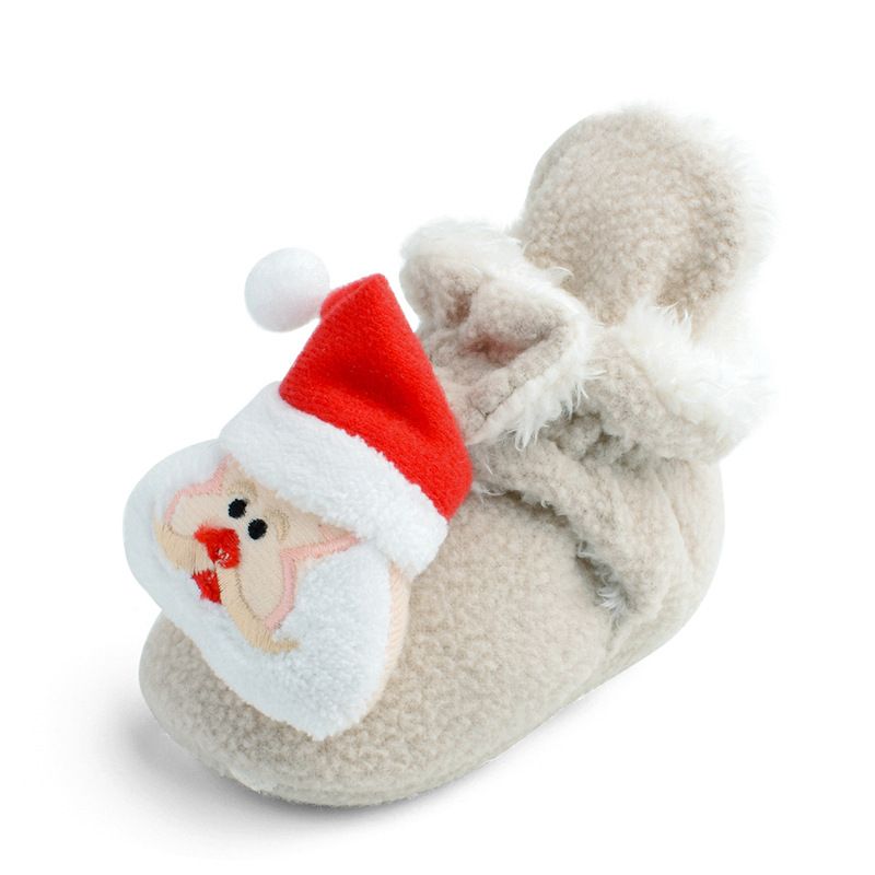 Winter Christmas cotton boots with plush and thickened baby shoes, soft soled walking shoes for 0-1 year old M030_voghion.com