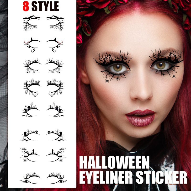 skrämmande Halloween mode fest smink verktyg fladdermus spindel dekoration eyeliner ögonskugga stick_voghion.com