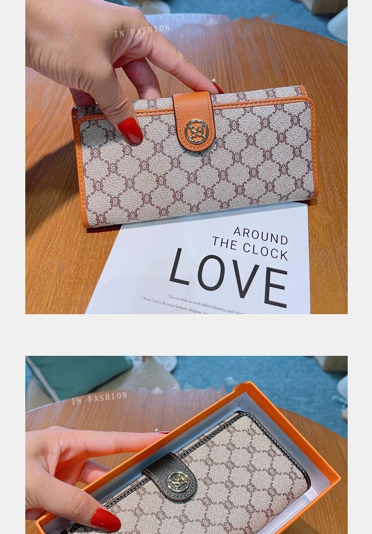 Nuovo portafoglio lungo per telefoni cellulari da donna, portafoglio piccolo borsa all-in-one con più scomparti per carte, portafoglio in pelle di grande capacità, portafoglio in pelle_voghion.com