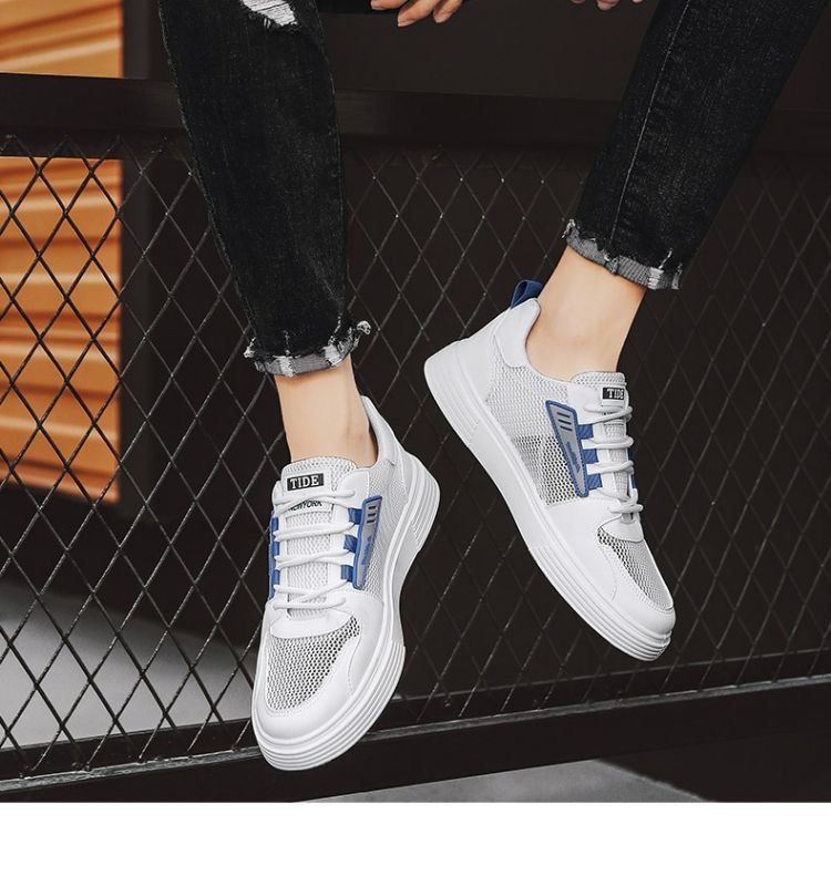 Sommer Neue Atmungsaktive Hohl Mesh Herren Student Trendy Vielseitige Weiße Stoff Schuhe Casual Sneakers Männer_voghion.com
