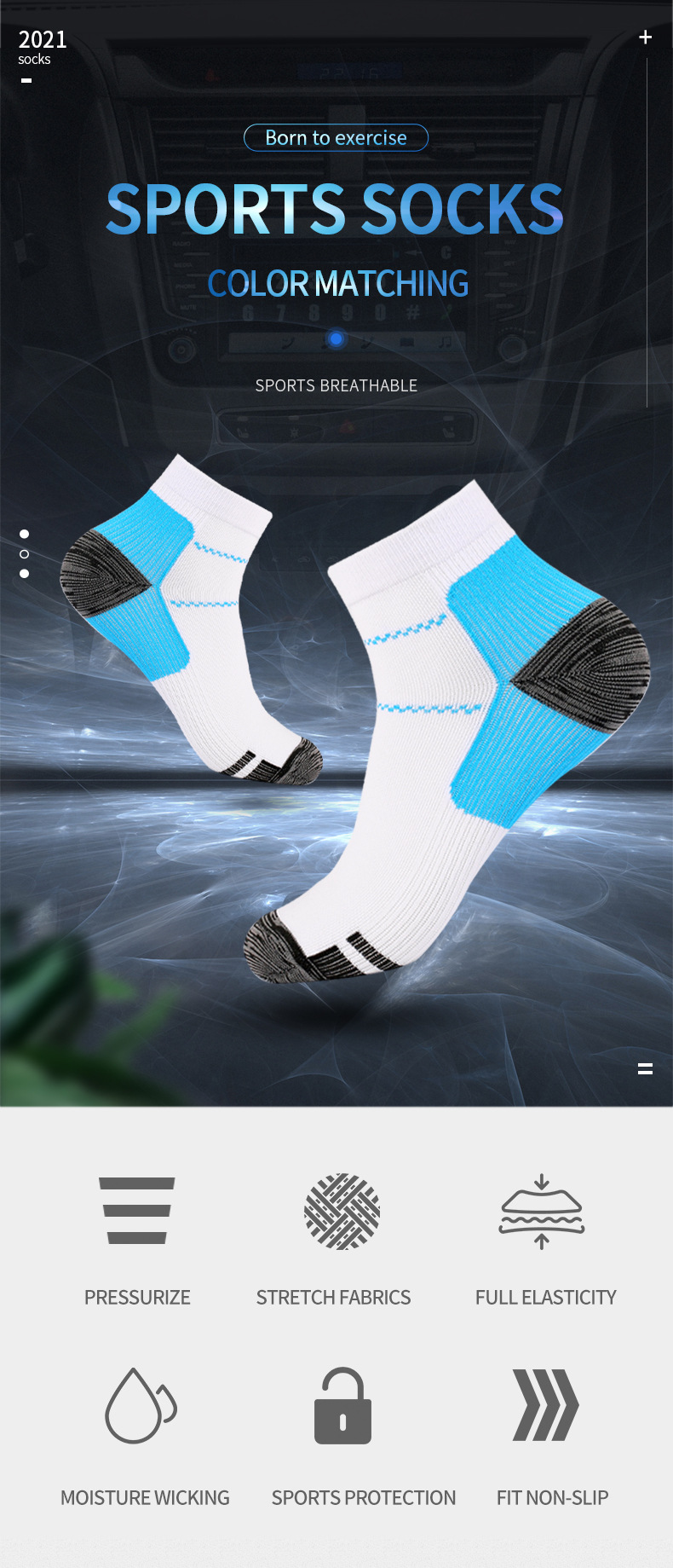 Socks Compression Socks Plantar Fascia Outdoor Sports Socks Elastic Compression Men's and Women's Compression Socks Factory Direct Sales_voghion.com