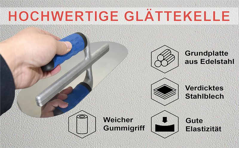 Smoothing Trowel Round 400x 100 Mm Professional Smoothing Disc With Stainless Steel Blade For Indoor And Outdoor Plaster Plaster_voghion.com