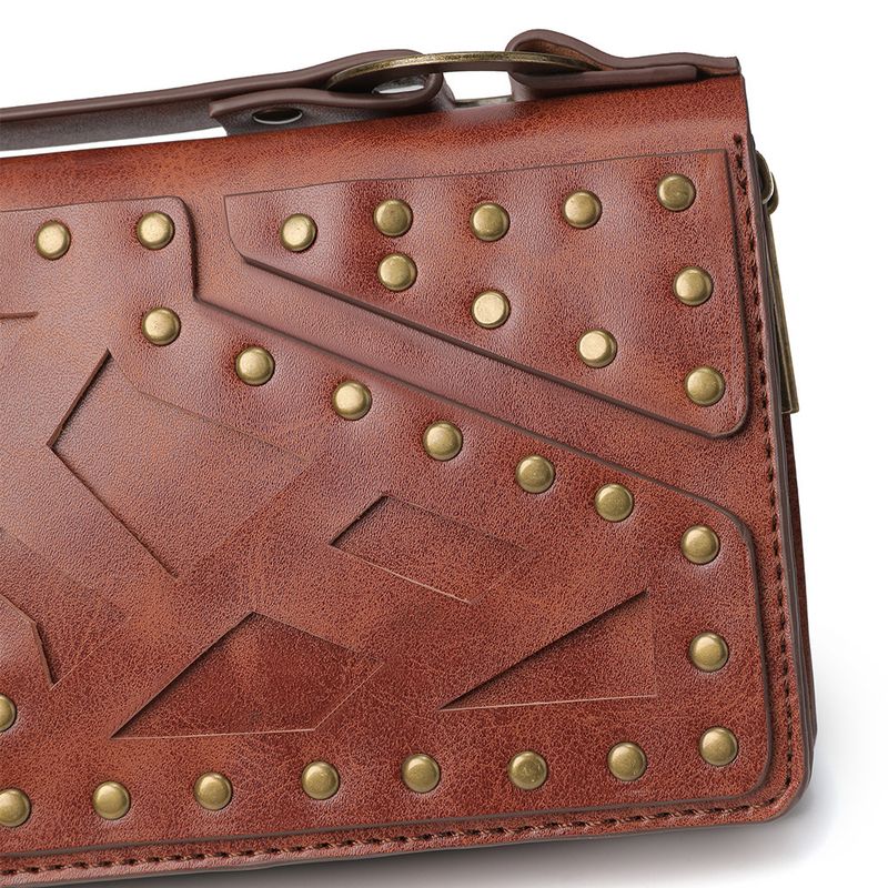 Lange Geldbörse für Damen im Punk-Stil – Clutch mit Doppelreißverschluss, modische Handtasche aus PU-Leder für den täglichen Gebrauch und perfekte Geschenkidee_voghion.com