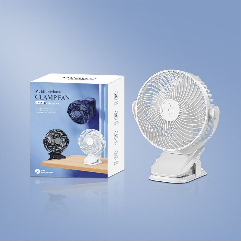 Mini ventilador de clip con carga USB: ventilador de escritorio y dormitorio con luz nocturna_voghion.com