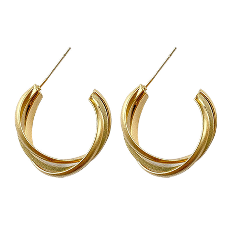 Orecchini a cerchio geometrici Twist 2023, nuovi trend, stile coreano, eleganti, stile celebrità di Internet, orecchini a cerchio di alta qualità per le donne_voghion.com