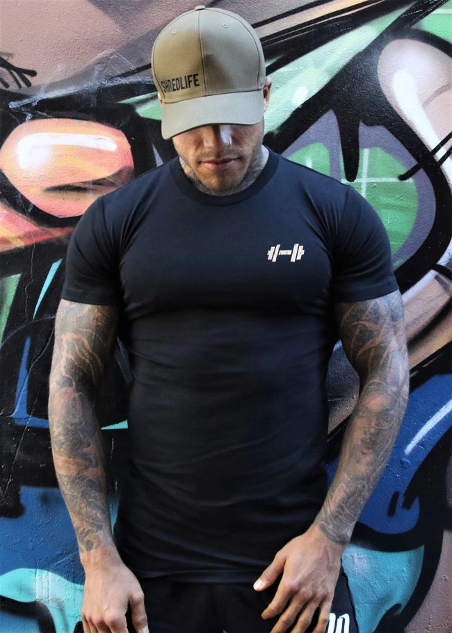 Spier Lente/Zomer Nieuw Heren Sport Vrije tijd Hardlopen Gym Oefening Katoen Slim Fit Elastisch Dun T-shirt met korte mouwen_voghion.com