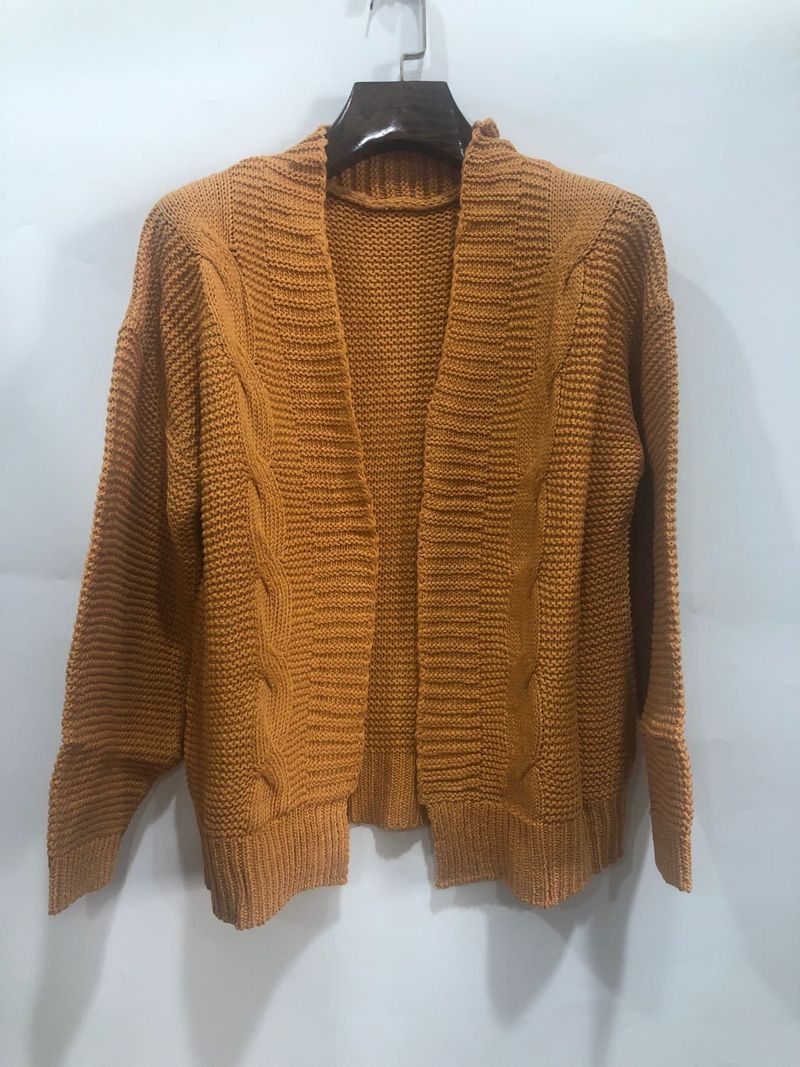 Damenbekleidung Damen Strickjacke Langarm lockerer Herbst- und Winterpullover Dreinadelpullover_voghion.com