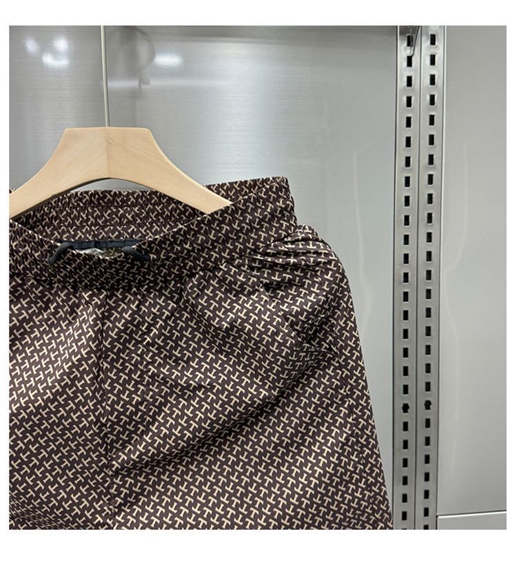 Men's Clothing 2024 Summer Fashion Brand Quick Dry Straight Trousers Men's Simple Jacquard Casual Shorts Loose Straight Beach Pants_voghion.com
