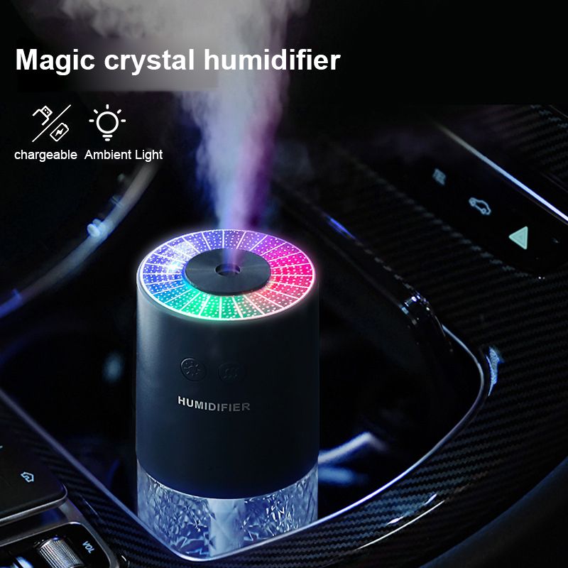 Lampada di proiezione di cristallo umidificatore wireless Mini portatile USB umidificatore d'aria per auto e casa umidificatore per oli essenziali_voghion.com