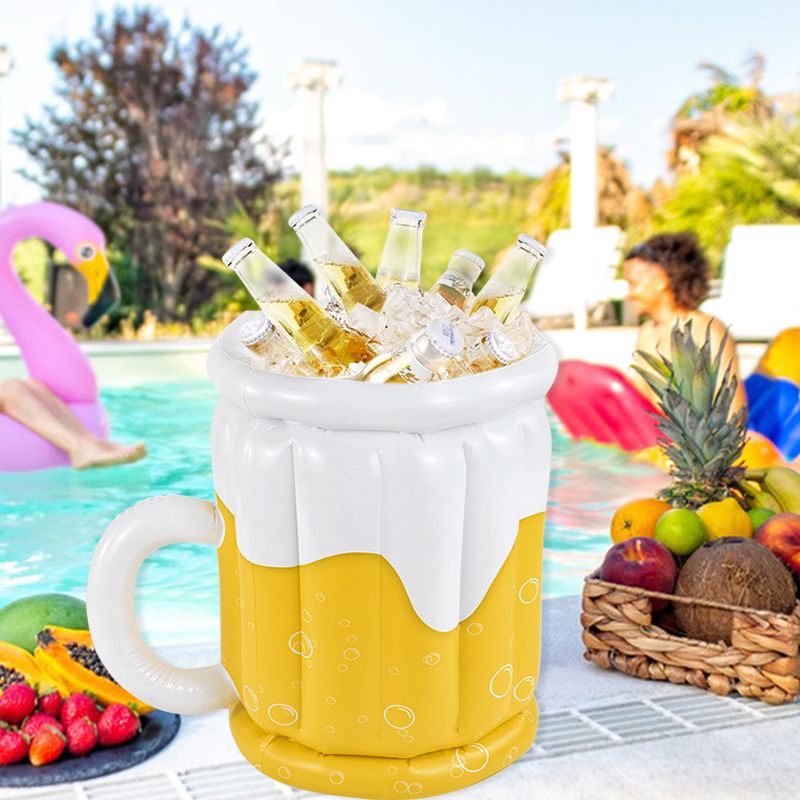1/2 Stück aufblasbarer PVC-Eiskübel, Bierkühler, lustige Dekoration für hawaiianische Geburtstagsfeiern, Sommer, Strand, Pool, Grillzubehör_voghion.com