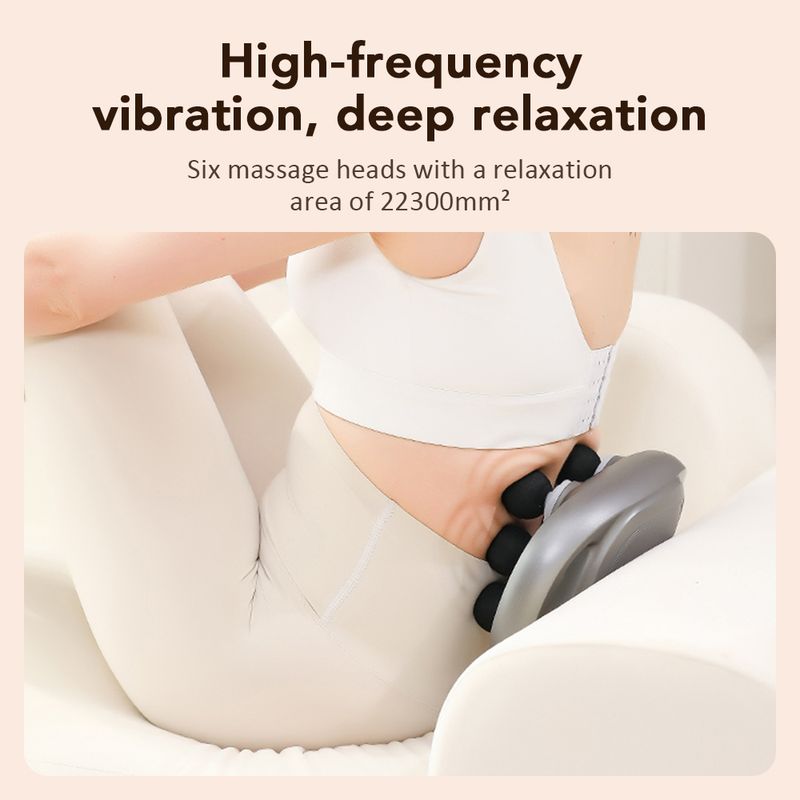 Faszienmassagepistole mit sechs Köpfen, Hochfrequenz-Vibrationsmassagegerät für tiefes Gewebe, für Körper, Rücken, Taille, Nacken, Beinmuskulatur_voghion.com