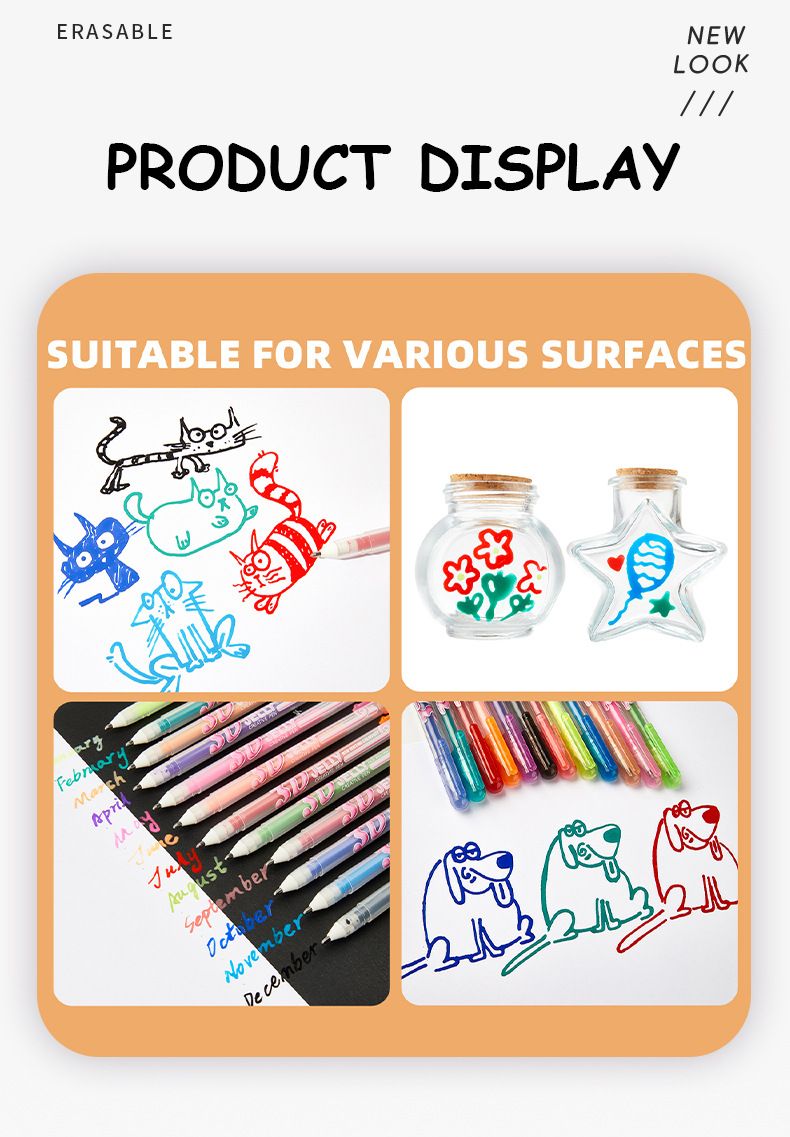 12-Pack 3D Jelly Pens For Kids - Vibrant DIY Drawing & Crafting, Non-Toxic Ergonomic Gel Pens For Creative Art Projects, Perfect Gift For Boys & Girls_voghion.com