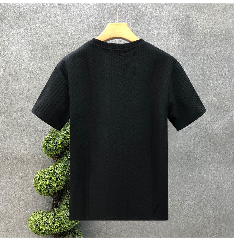 Teenager a Kärelen Héichwäerteg Hanf Muster wäiss Männer kuerzen Ärmelen T-Shirt trendy Mark trendy Summer Kleeder nei 2024 geeschteg jonke Mann Kleeder_voghion.com