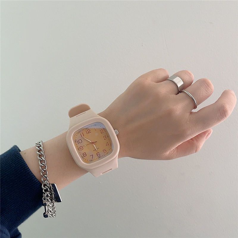Internet Celebrity Square For Women, Ins Style, College Style Quartz Watch, Student Niche Simple Korean Version_voghion.com