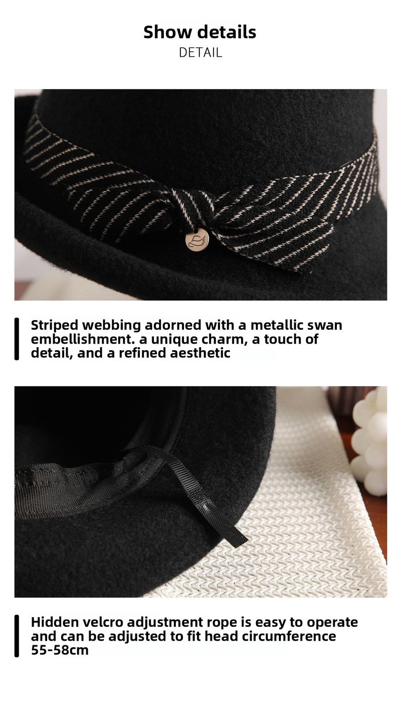 2025 Herbst und Winter Neuer schwarzer Woll-Eimerhut Sonnenschutz Warmer Beckenhut Französischer Retro-Curling-Gesichtshut_voghion.com