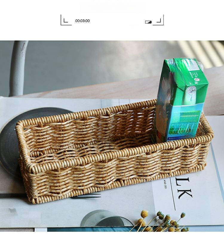 Cestino portaoggetti da tavolo Pulan, in rattan, per bagno, soggiorno, telecomando, cucina, spezie_voghion.com