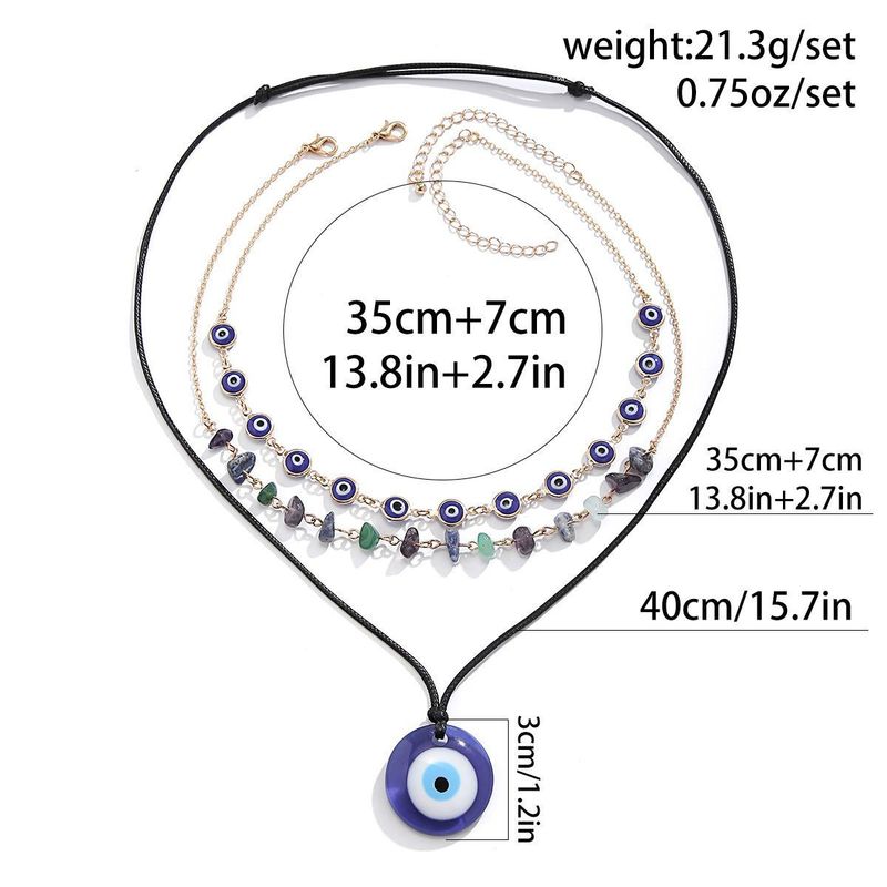 Collana unisex con ciondolo turchese occhio del diavolo con perline, catena per clavicola, collana da donna in filo di cera_voghion.com