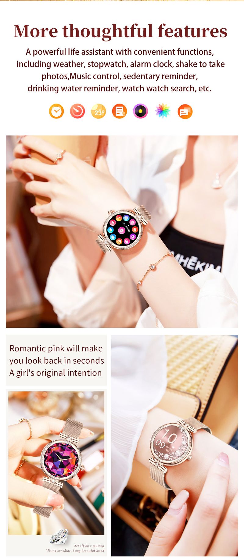 NX17 Pro Smart Watch Damen Bluetooth Anruf Herzfrequenz_voghion.com