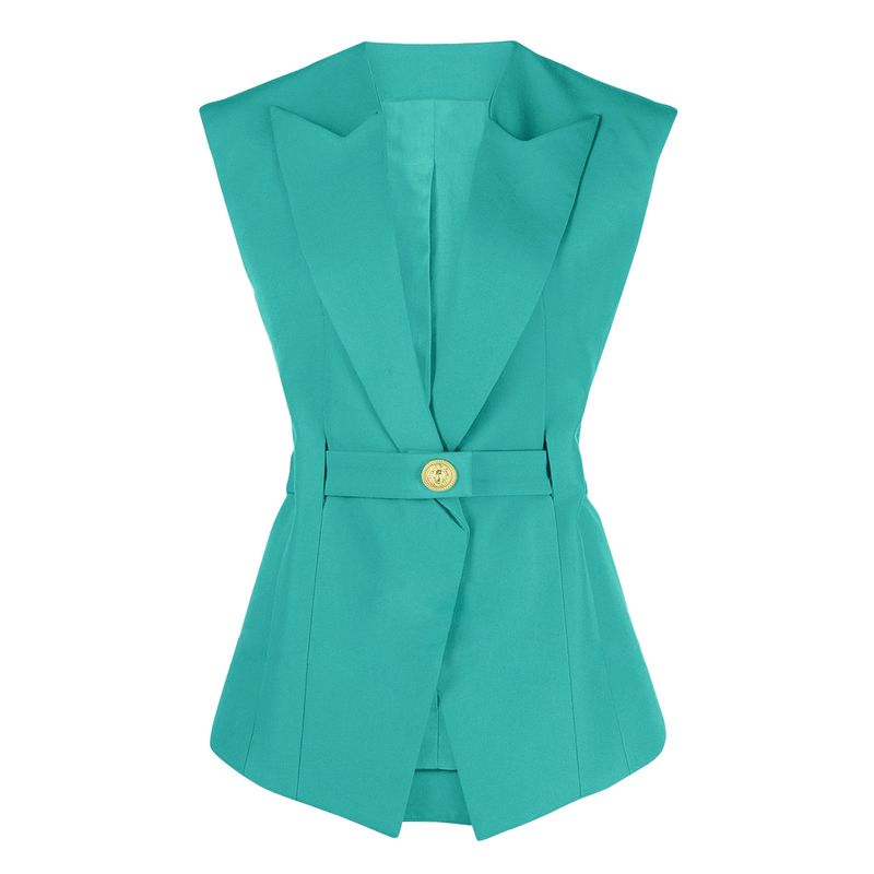 Damenbekleidung Sommer neue Mode High-End-Gürtel ärmellos schlank Temperament Pendeln Frauen Anzug Weste Weste weiblich_voghion.com