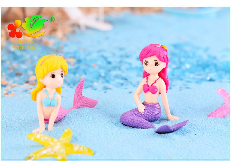 Mermaid DIY micro landscape aquarium decoration waterscape creative beauty cake keychain plastic ornaments crafts_voghion.com