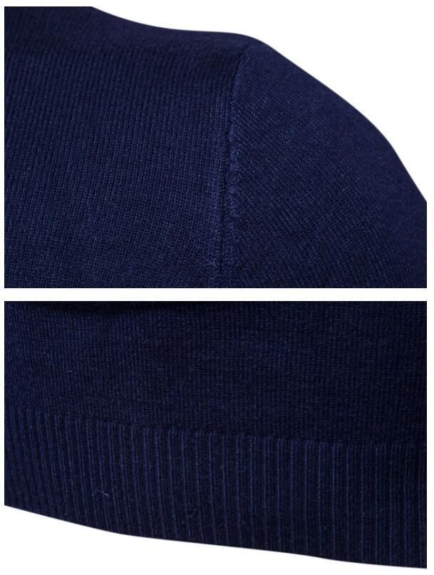 Pull coupe slim pour hommes, revers en laine, base épaisse_voghion.com