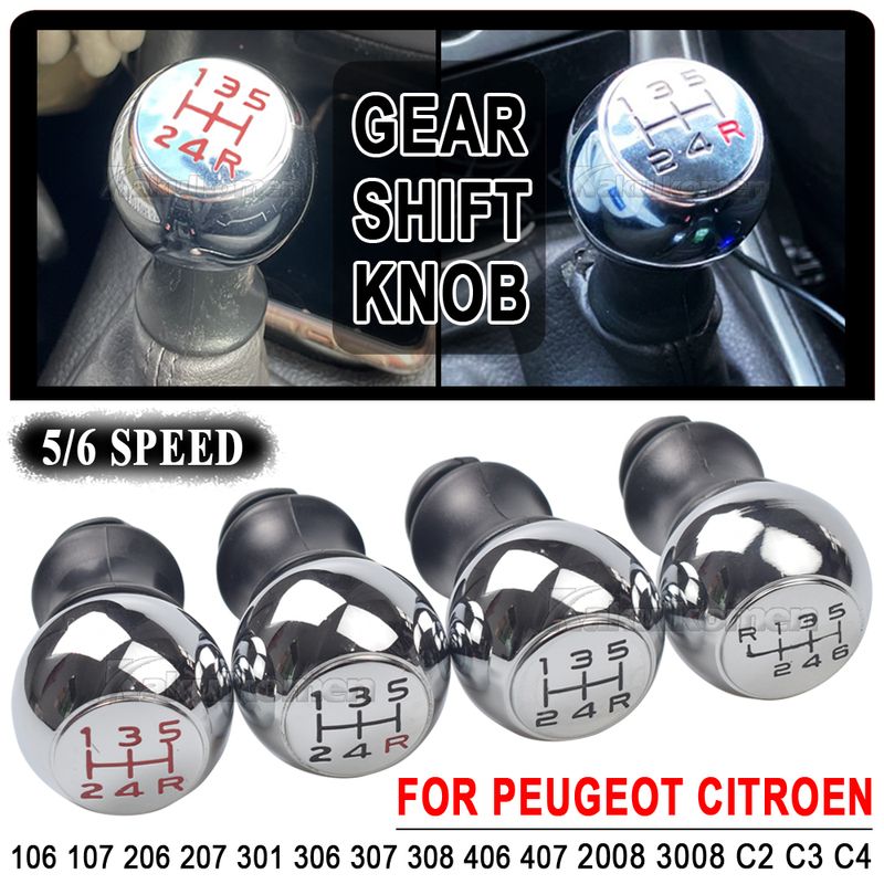 5/6 Geschwindigkeit MT Schaltknauf Hebel Schalthebel Stick für Peugeot 106 206 306 406 107 207 307 407 301 308 2008 3008 Citroen_voghion.com