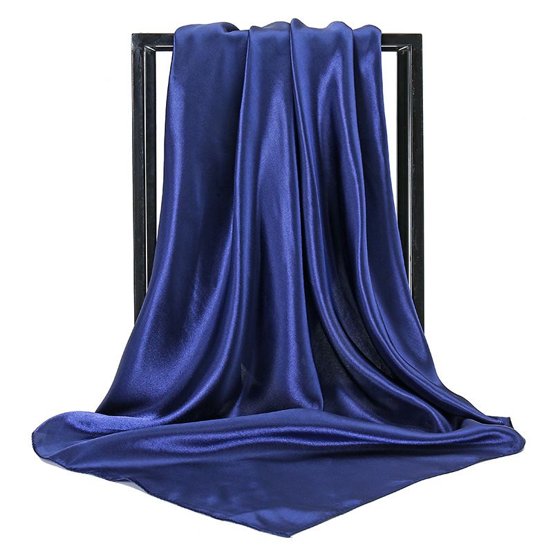 Neue Satin frauen Reine Farbe Kopftuch Seide Einfarbig 90 Satin Professionelle Stewardess Quadrat Schal Yw102_voghion.com