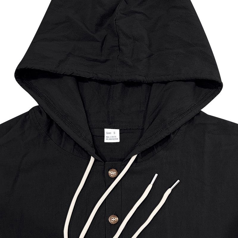 Men's Linen Hooded Shirt & Pants Set - Breathable Beachwear For Spring & Summer Fashion Trends Hot-selling_voghion.com