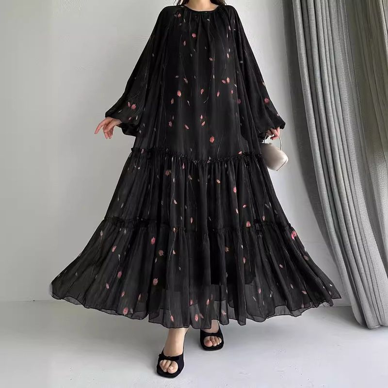 Bayanlar Yeni Müslüman Şifon Kemer Bornoz Moda Şık Elbise_voghion.com