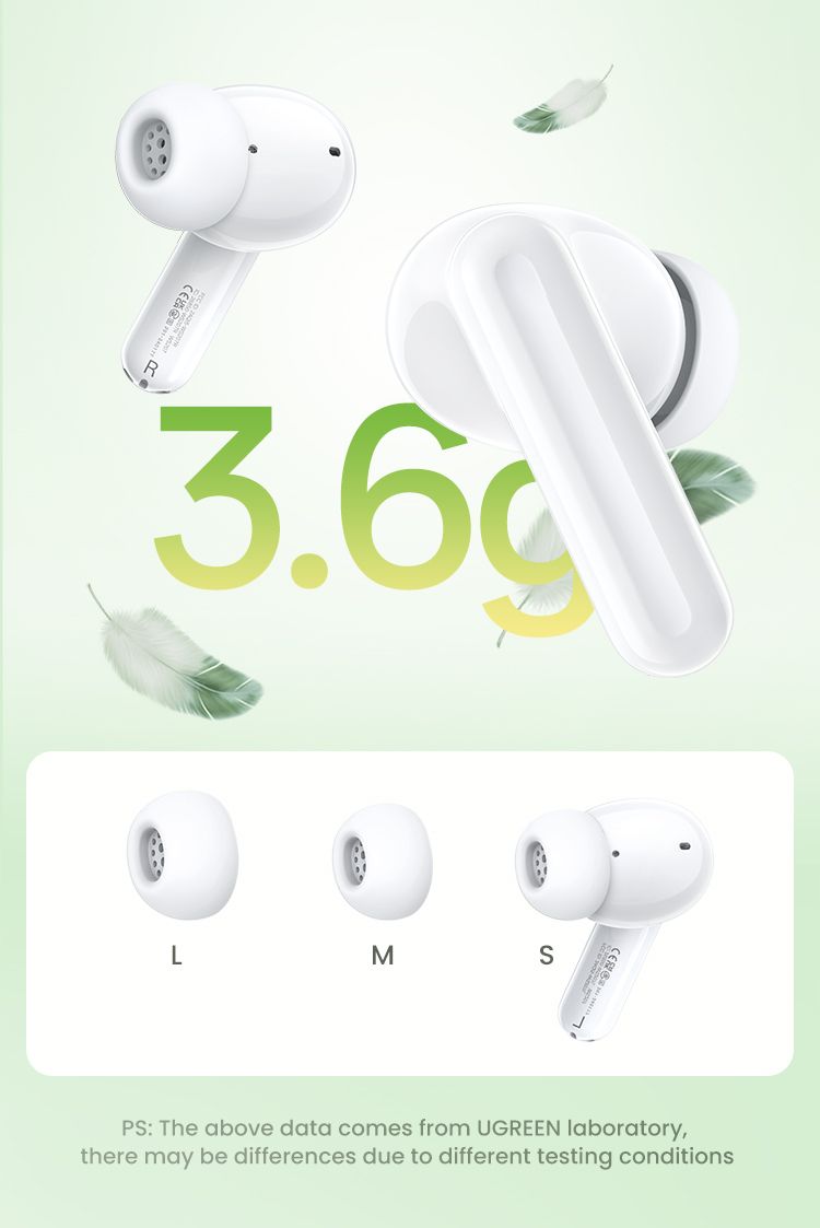 UGREEN HiTune P3 TWS Bluetooth-Kopfhörer, kabellose Kopfhörer, 28 Stunden Anrufgeräuschunterdrückung, In-Ear-Ohrhörer mit Freisprechfunktion_voghion.com