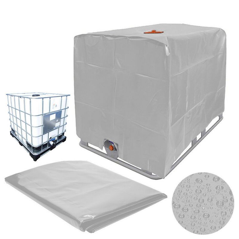 Silver UV Cover Is Suitable For 1000L IBC Container Aluminum Foil Waterproof And Dustproof Cover Rainwater Tank cloth_voghion.com