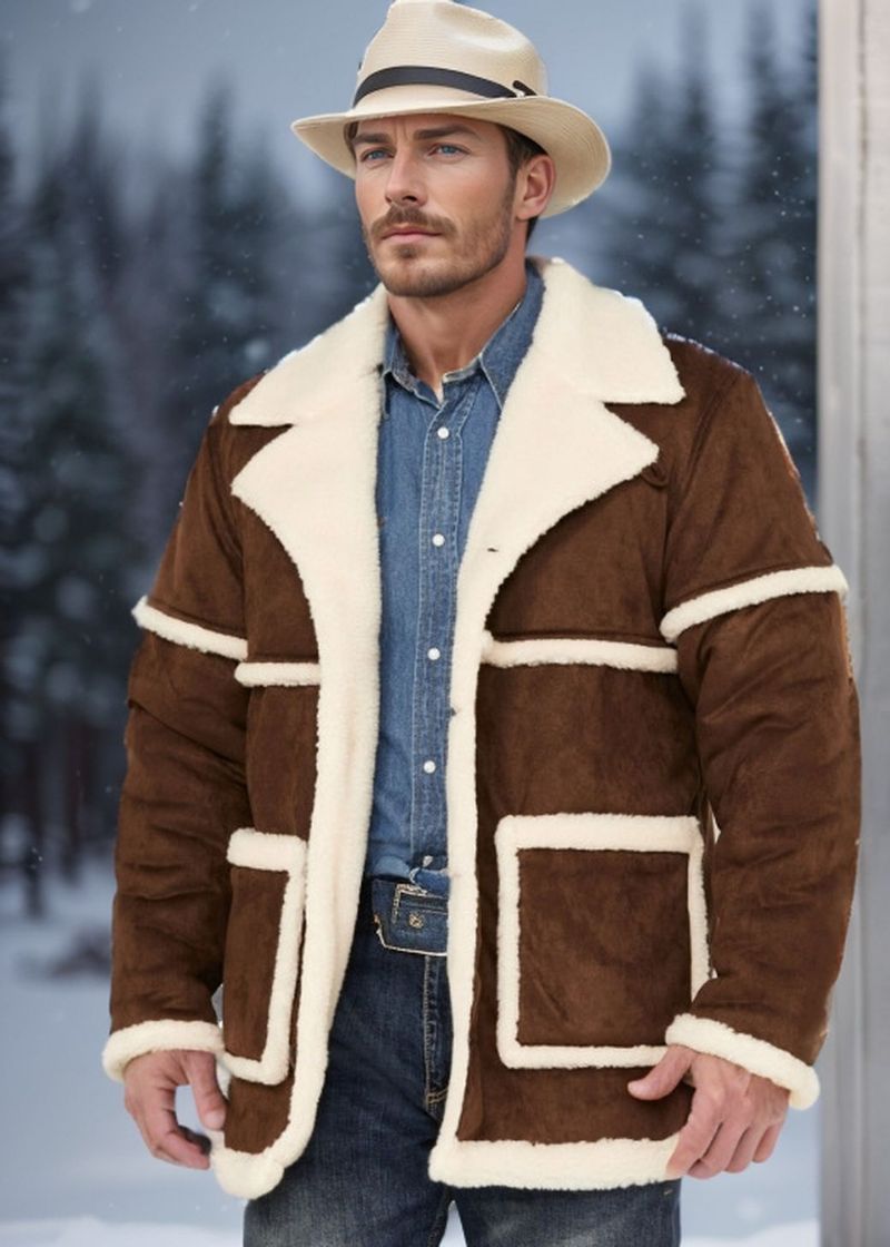 2024 Heren Fluwelen Jas Verdikt Herfst/Winter Kleur Geblokt Britse Stijl Pakkraag Windjack_voghion.com