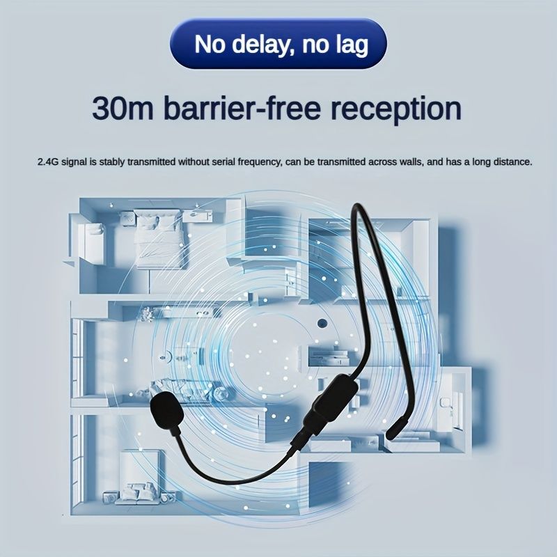 XIAOKOA slušalke 2,4 GHz brezžične ročne 2 v 1 mikrofonu domet 30 m za učni mikrofon_voghion.com