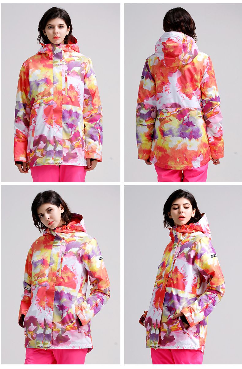 Giacca da sci da donna antivento impermeabile con clip in cotone caldo mimetico per esterni taglie forti giacca da neve_voghion.com