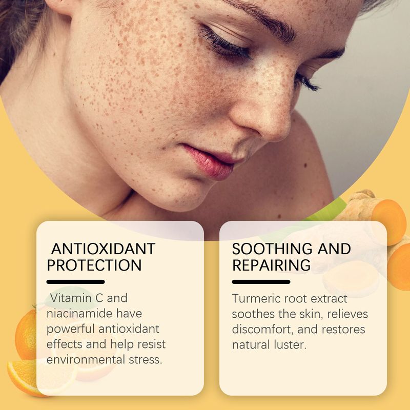 Olio idratante e illuminante per il viso alla curcuma e vitamina C OUHOE_voghion.com