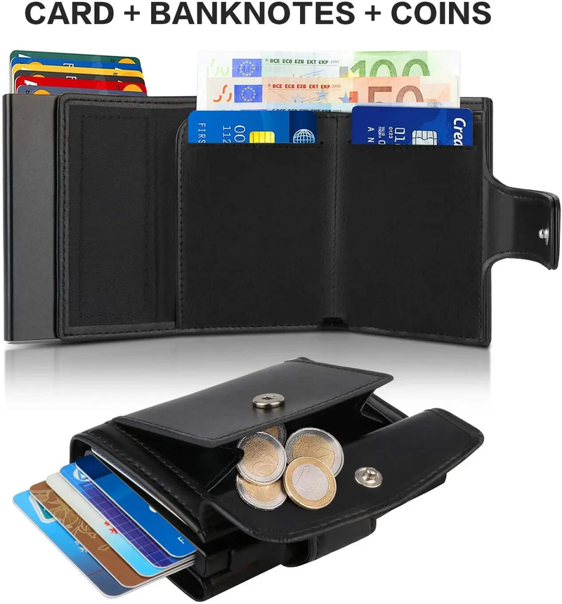 SEMORID 2023 Nuovo Rfid Uomini Soldi Mini Bag Maschio Titolare della carta di Alluminio Piccolo Portafoglio In Pelle Sottile E Leggero Portamonete_voghion.com