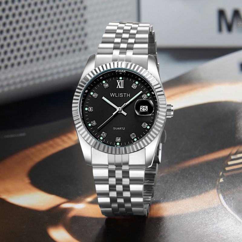 Wallace piccolo squisito orologio al quarzo impermeabile bagliore moda semplice coppia da uomo e da donna_voghion.com